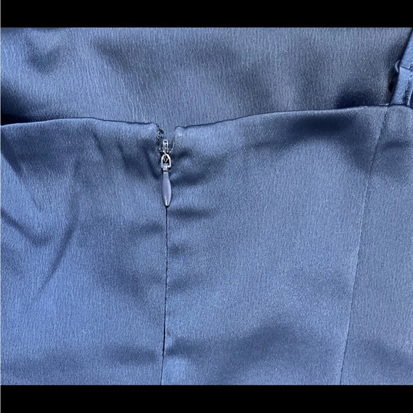 Urban Outfitters Sleeveless Cowl Neck Satin Slip Mini Dress Navy Blue Sz SP NWOT - Picture 10 of 11